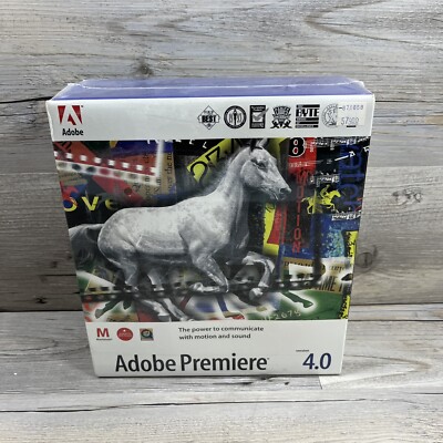 NOS Sealed Adobe Premiere Version 4.0 Apple Macintosh Full Retail Box Vintage