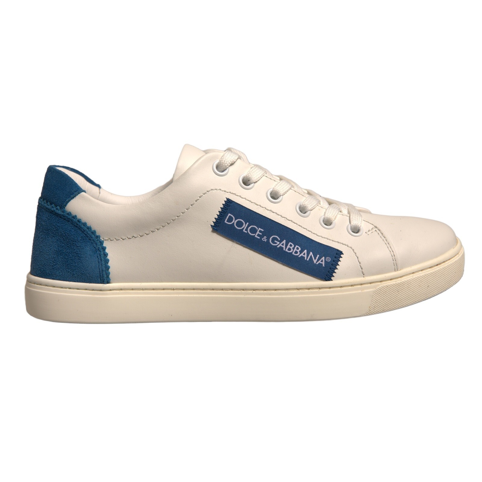 【関税＆送料込み】Dolce & Gabbana White Low Top Sneakers W DOLCE & GABBANA Shoes White Suede Leather Low Top Sneakers