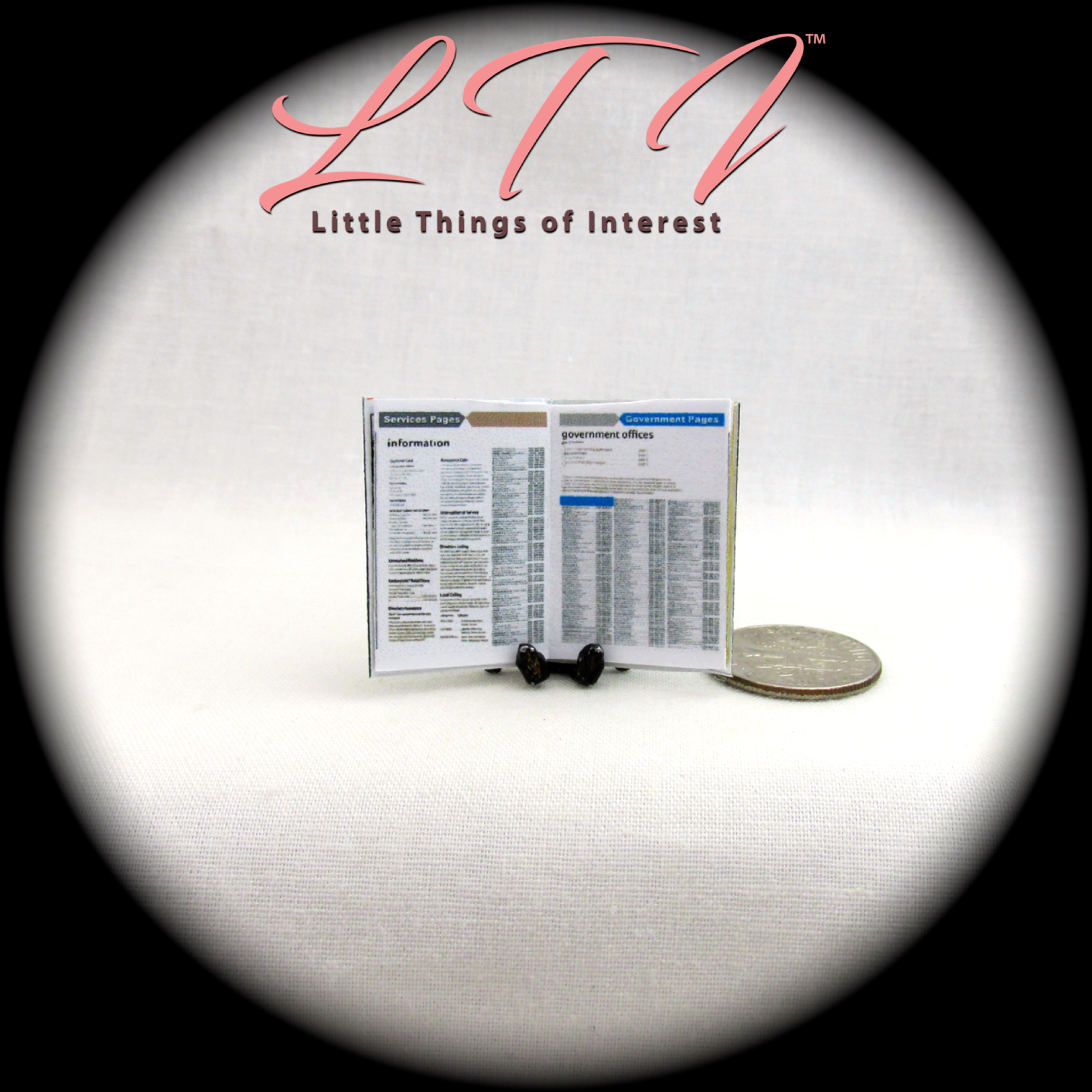 PHONE BOOK 1:12 Scale Dollhouse Miniature Book 1" Scale Telephone Directory 