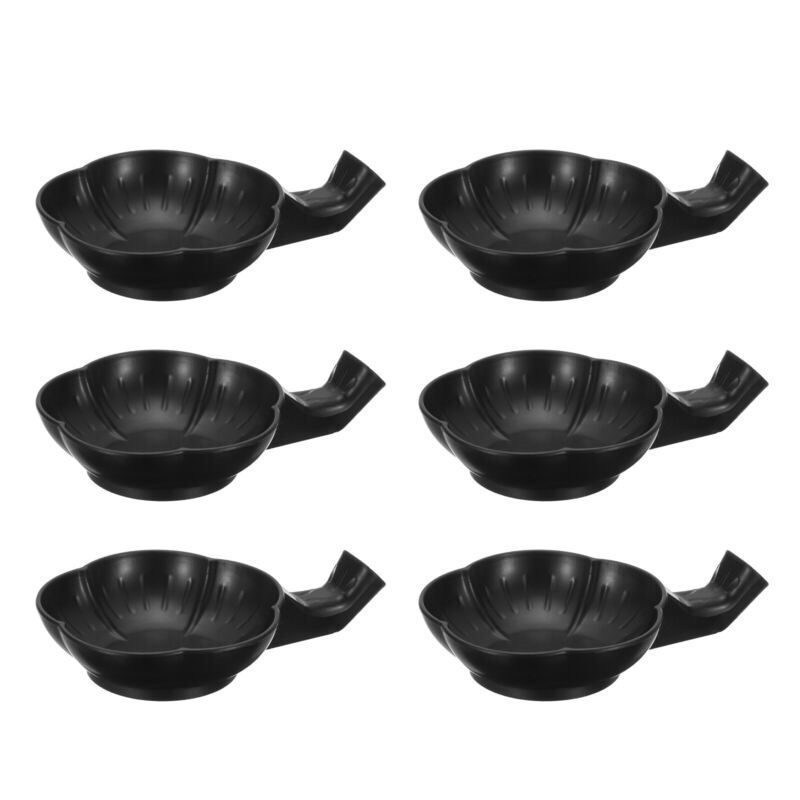 Ink Dish Plate for Chinese Japanese Calligraphy Writing Plastic, 6Pcs, Black