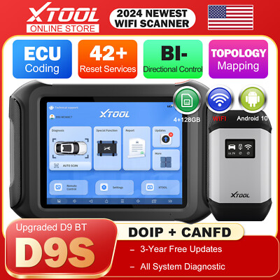 2024 XTOOL D9S WIFI Auto Full Diagnostic Scan Tool Topology Scanner LEVEL-UP D9