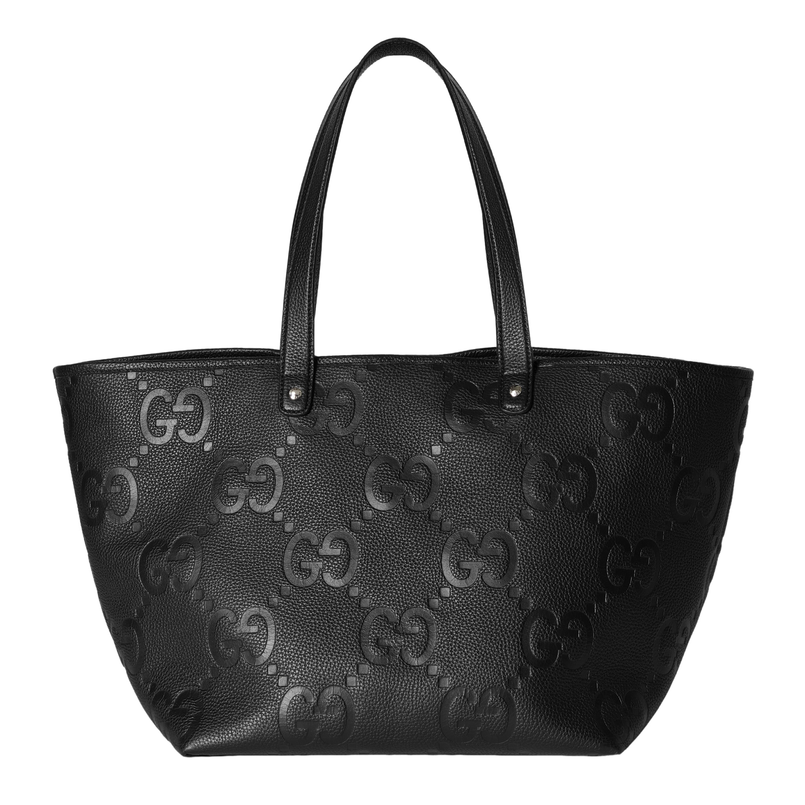 GUCCI Medium Jumbo GG $2890 Black Leather Tote Bag New And