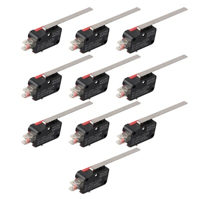 10pcs Limit Micro-Switch Long Straight Hinge Lever Type SPDT V-153-1C25