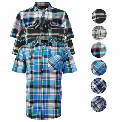 Men's Plaid Checkered Button Down Casual Short Sleeve Regular Fit Men's Plaid Checkered Button Down Casual Short Sleeve Regular Fit