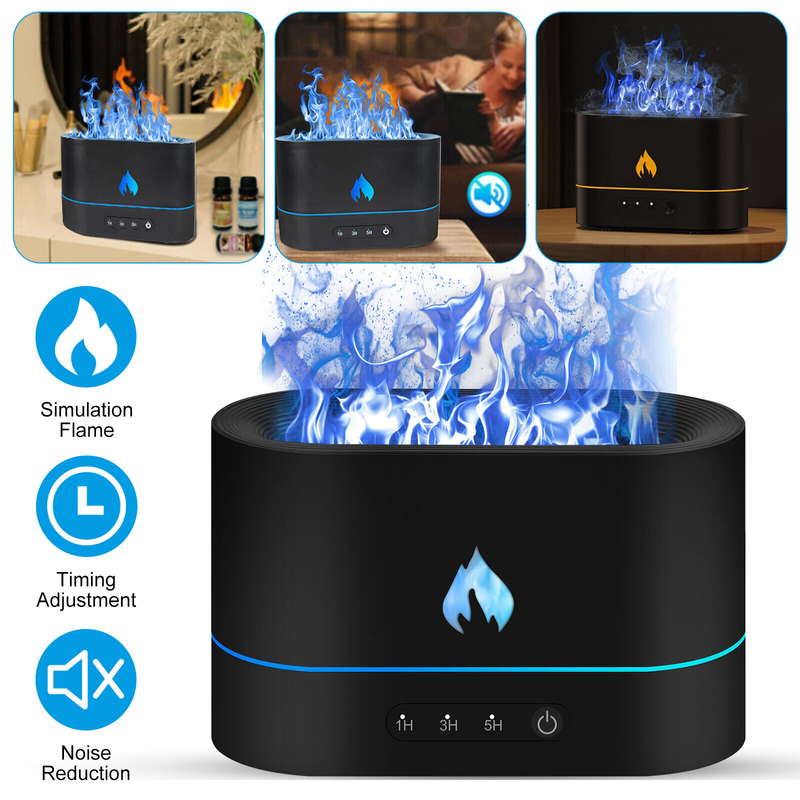 Essential Oil Aroma Diffuser 3d Flame Mist Home Decor