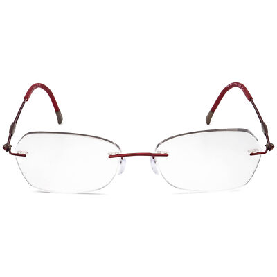Silhouette Eyeglasses 5521 70 3040 Titan Red Rimless Frame Austria 53[]17 140