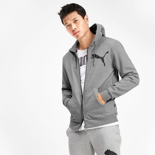 

[580567-03] Mens Puma BIG LOGO FULL ZIP HOODY FLEEE, Medium gray heather