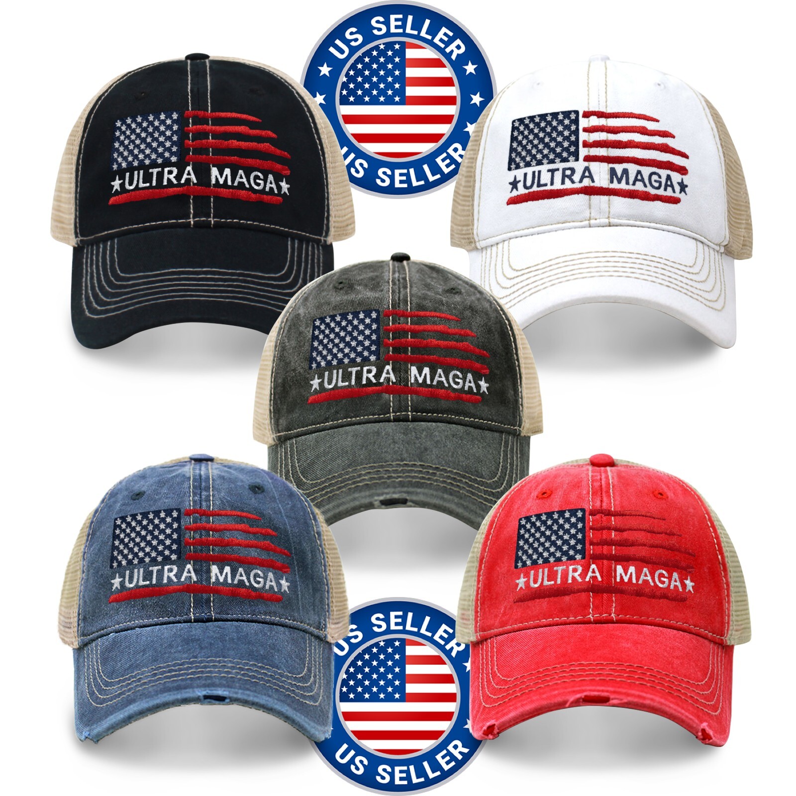 S Custom Embroidered Trump 2024 Ultra Maga Trucker Hat