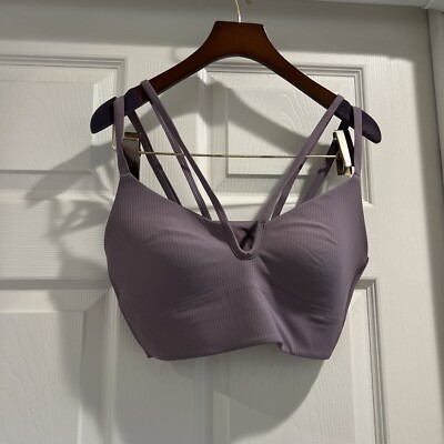 NWT Lululemon Like a Cloud Strapped Long Line Bra  B/C Purple Ash Size : 10