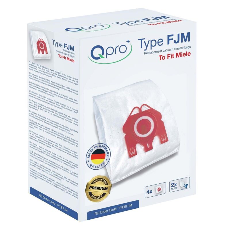 Qpro By Masterpart Microfibre, Generic For Miele Fjm Vacuum Cleaner Dust Bags