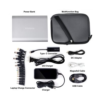 Krisdonia Portable Laptop Charger 185Wh/50000mAh Laptop Power Bank External B...
