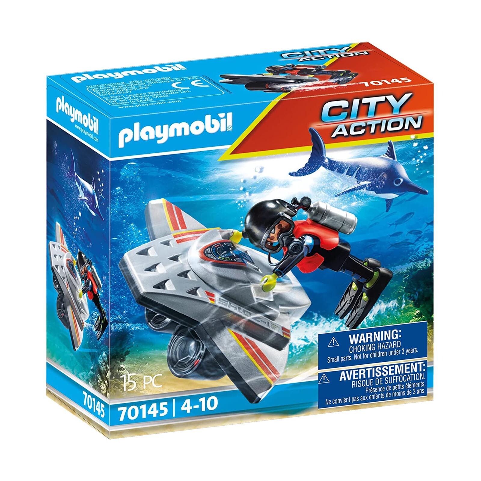 Конструктор для самоката Playmobil City Action Diving Scooter 70145 НОВЫЙ В НАЛИЧИИ