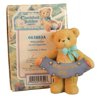 Cherished Teddies Millennium 2000 Figurine Enesco 1999 Avon Exclusive Retired