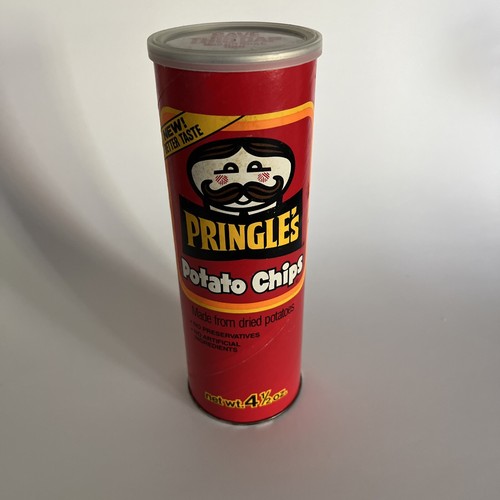 Vintage 1970's Pringles Potato Chip Can red original chips