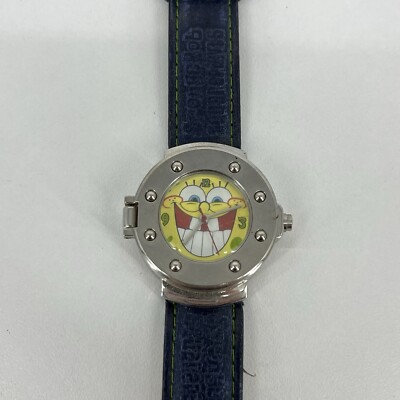 SpongeBob Squarepants Watch Unisex Blue  Silver Tone 2005 Vintage Y2K