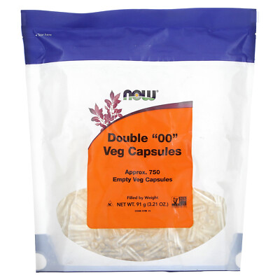 Now Foods Healthy Foods Double 00 Vcaps 750 пустых Vcaps без глютена,