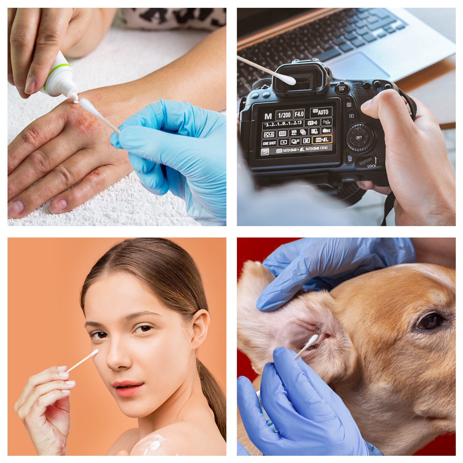 JMU Medical Cotton Tipped Applicators Cotton Swabs 3" 6" Wood Shaft (Multi-Qty)