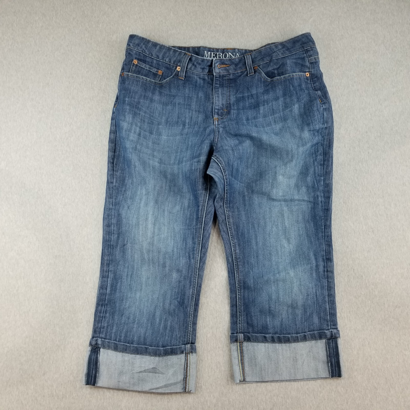Merona Blue Jeans Womens Sz 16R Fit 1 Cropped Normcore Cute Trendy Stylish Nice