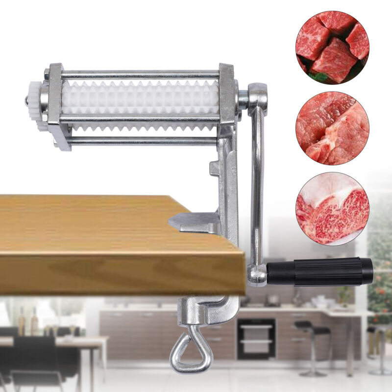 Commercial Manual Meat Tenderizer Tool Meat Grinder Heavy Duty 2 Rollers