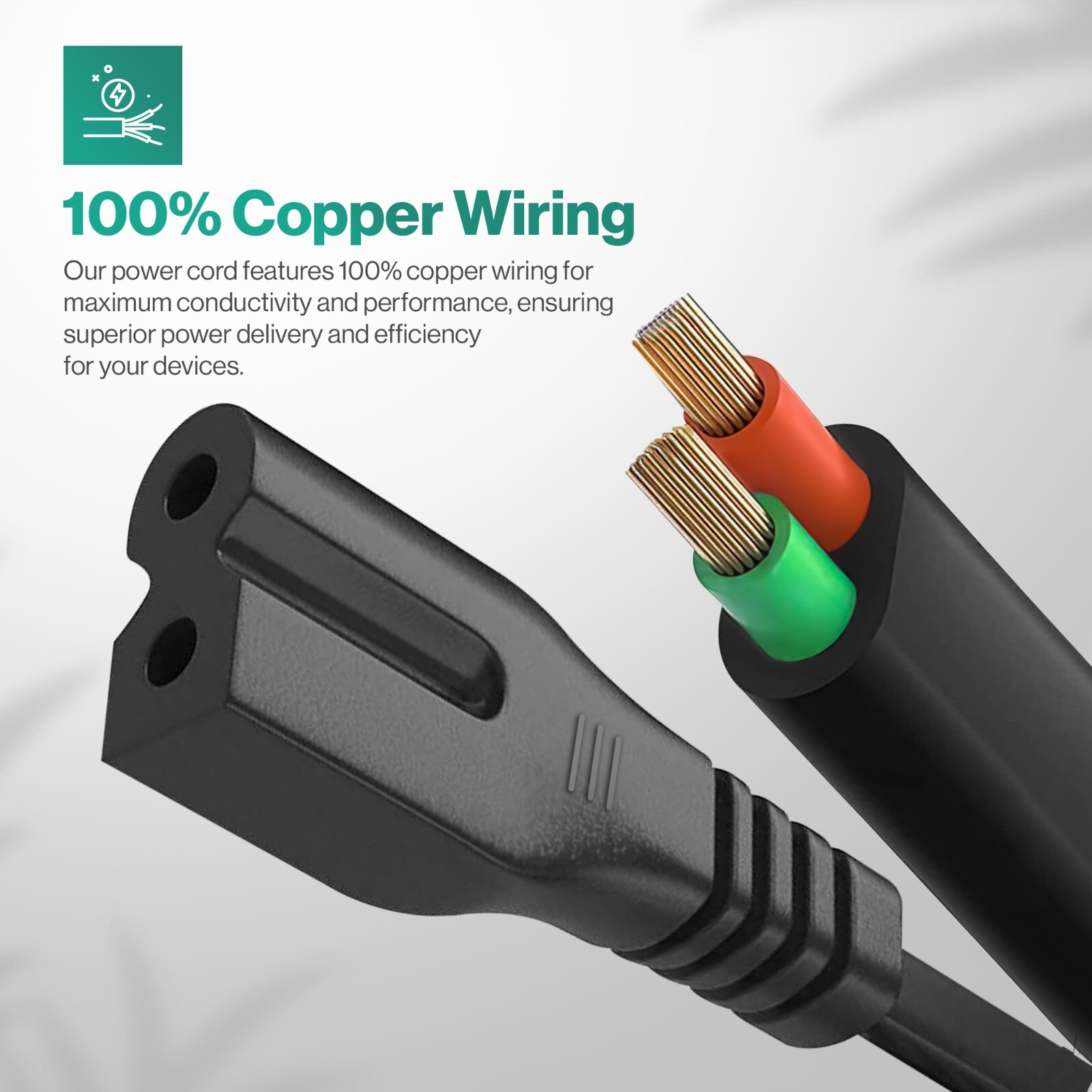 2 Prong Power Cord Polarized 5Ft Cable For Vizio Tv D/E/M Series, Sewing Machine