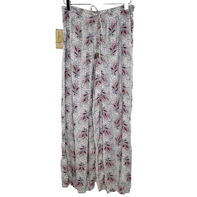 Denim and Supply M NEW Floral Wide Leg Tie Front Pants Smocked