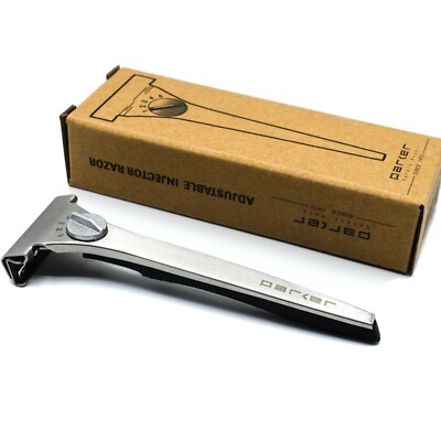 Parker Adjustable Injector Razor with 20 Injector Razor Blades - New Model 