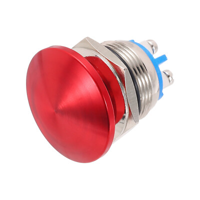 1PCS 19MM 3A 250V AC Momentary Mushroom Head Push Button Switch 1NO Red IP65