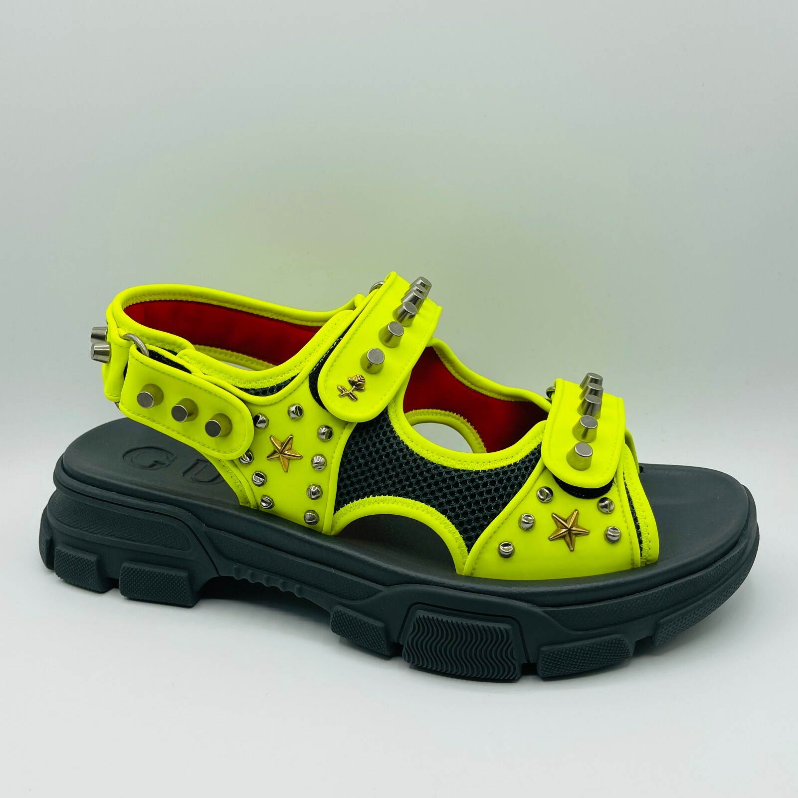 Gucci Men's Neon Yellow Fabric Studded Platform Sandal 11G/US 11.5 546212  7265 | eBay