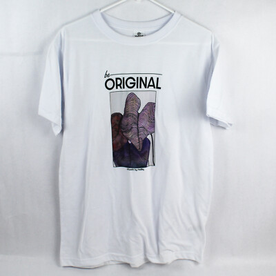 Vapor Apparel Hadley Bianco Grafico T-Shirt M - Usato, Sbiadito Macchie