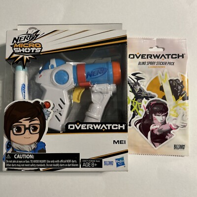 Nerf Micro Shots Overwatch Mei With 2 Darts Hasbro Toy New W/ Extra