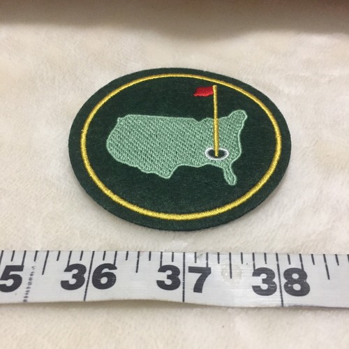 Golf Masters Logo Green Round Iron On Patch New