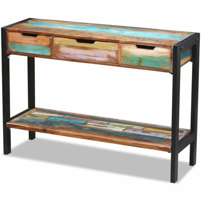 Sideboard 3 Drawers Solid Reclaimed Wood I1J7