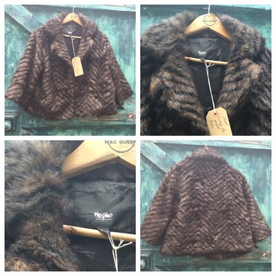 WOMENS FUR COAT RACOON JACKET UNIQUE DESIGNER VGC WORN ON FILM INC UK PP 