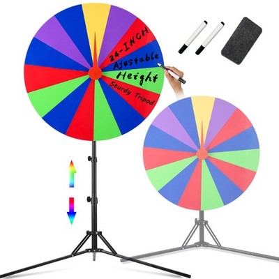 CORTATY 24 inch Spinning Prize Wheel with Stand, HeavyDuty Sto...