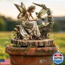 ANNUOZE Fairy Garden Stake Decor, Acrylic 2D Garden Fairy Decoration, Fairy Garden Accessories for Outdoor Indoor Yard Lawn Pot Plants (Flower Fairy with Hummingbird)
