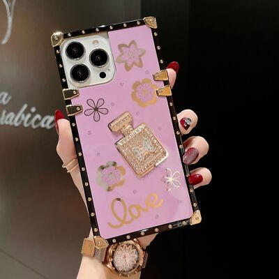 Square Diamond Perfume Phone Case For Google 6 Pro Tecno 12 15 16 17 Spark 7