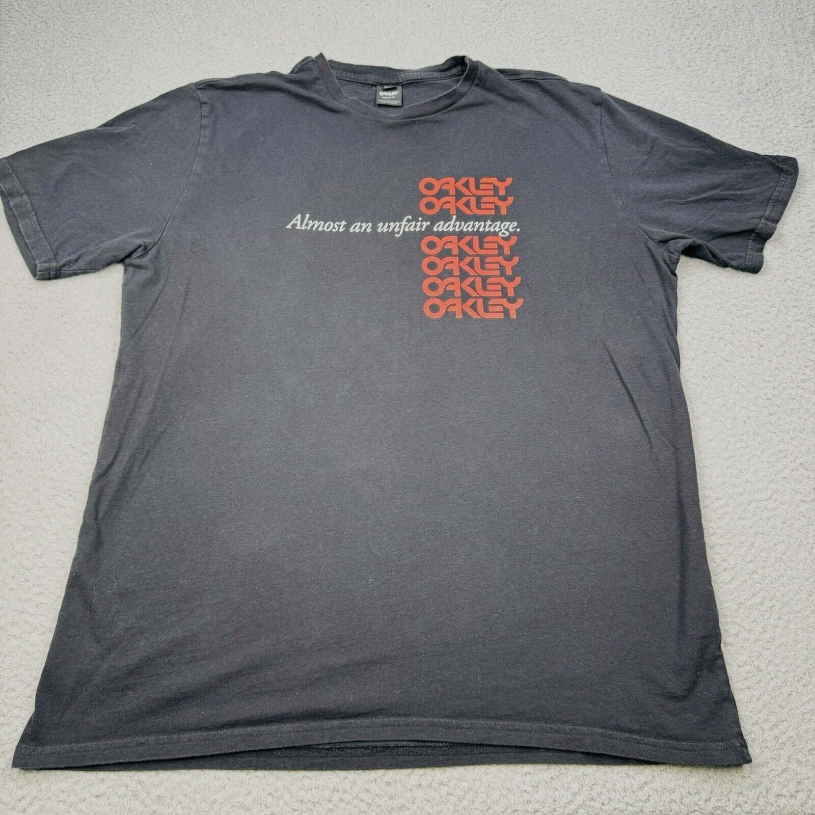 Oakley シャツ 青 ALMOST AN UNFAIR ADVANTAGE OAKLEY Shirt Mens XXL 2XL Black Almost An Unfair Advantage