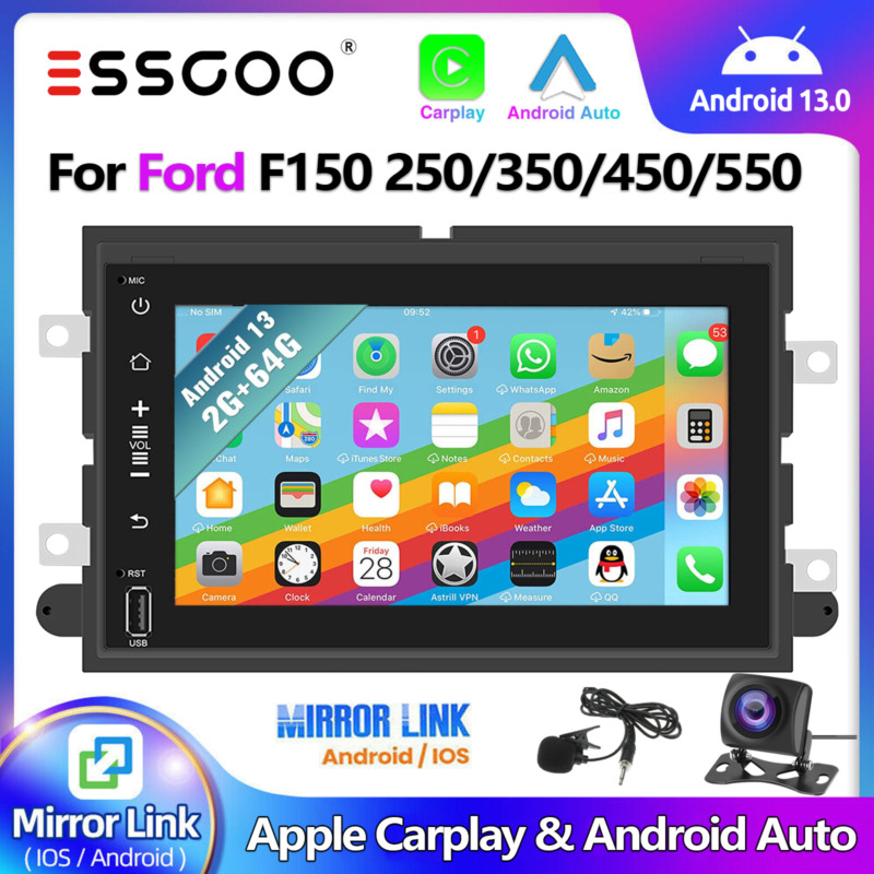 64gb For Ford F150 2004-2008 F-150 Carplay Android 13 Car Stereo Radio Gps +cam