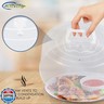 Large Microwave Cover for Food - Splatter Guard Lid - Cake Stand Cover - Size 11.5 In x 5 In Tall - Easy Grip Handle with Steam Vented Holes - BPA Free and Dishwasher Safe | Clear Plastic