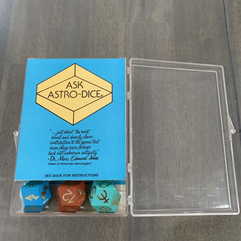 Amazing 1978 Ask Astro Dice Set Kansas City Oracle - Extremely Rare - Astrology