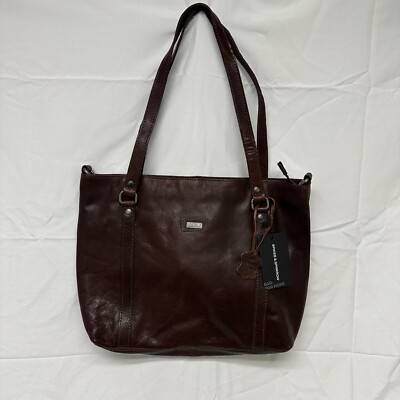 Spikes And Sparrow Brown Leather Satchel Tote - NEW