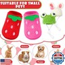 Mixweer 4 Pieces Guinea Pig Stuff Includes 2 Guinea Pig Clothes and 2 Cute Mini Hats with Adjustable Strap Small Animal Warm Vest Cozy Hand Knitted Hat for Hamster Bunny(Frog Style)