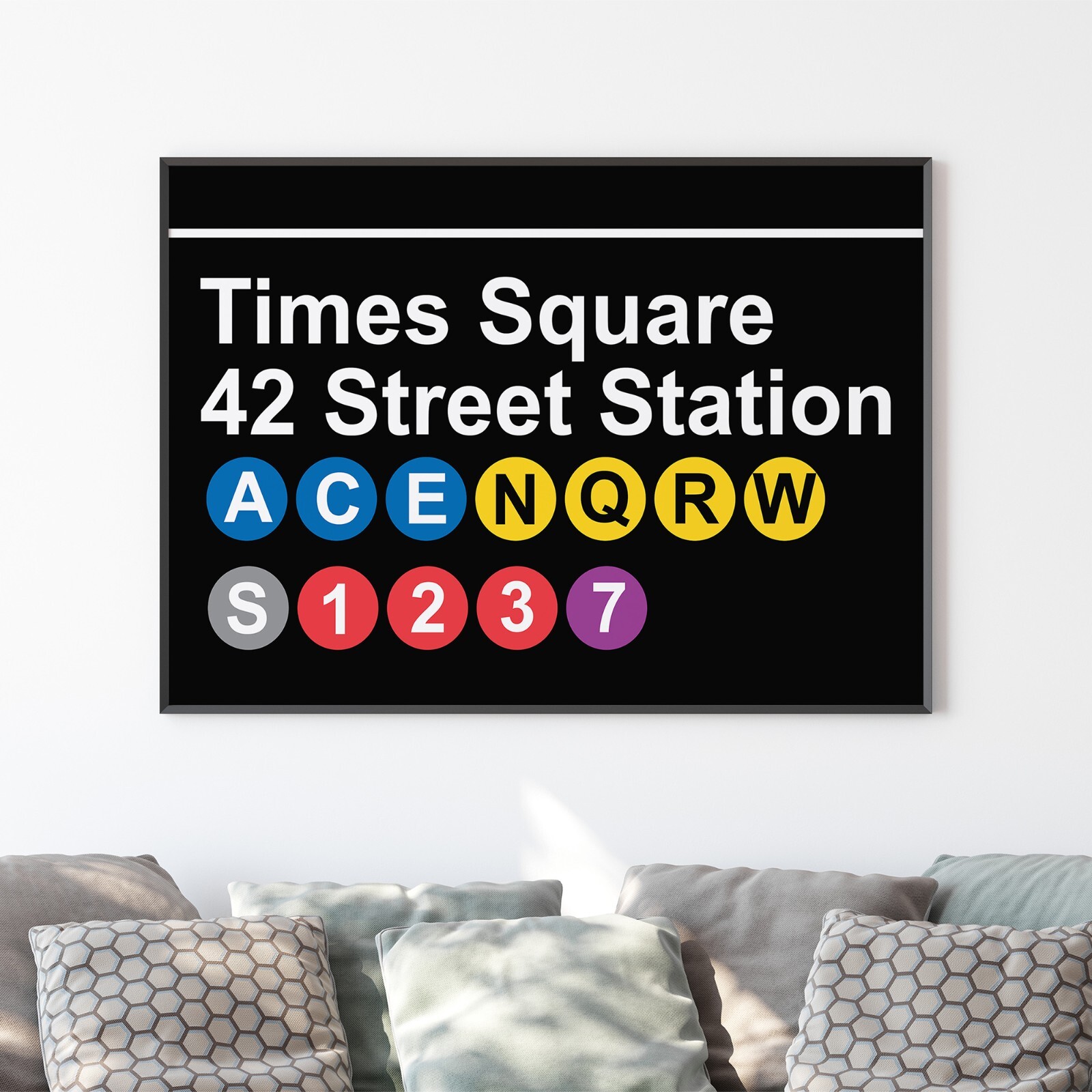 Time Square New York City Subway Station Sign, no frame