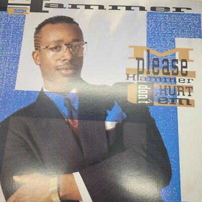 1990 MC Hammer Please don't Hurt'em 12'' Double Sided Promo Cardboard POSTER Flat