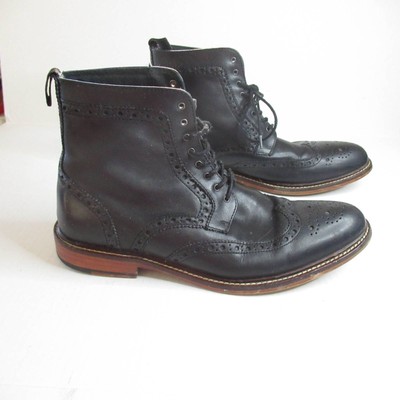 Black Brown Leather Lace Up Sz 10
