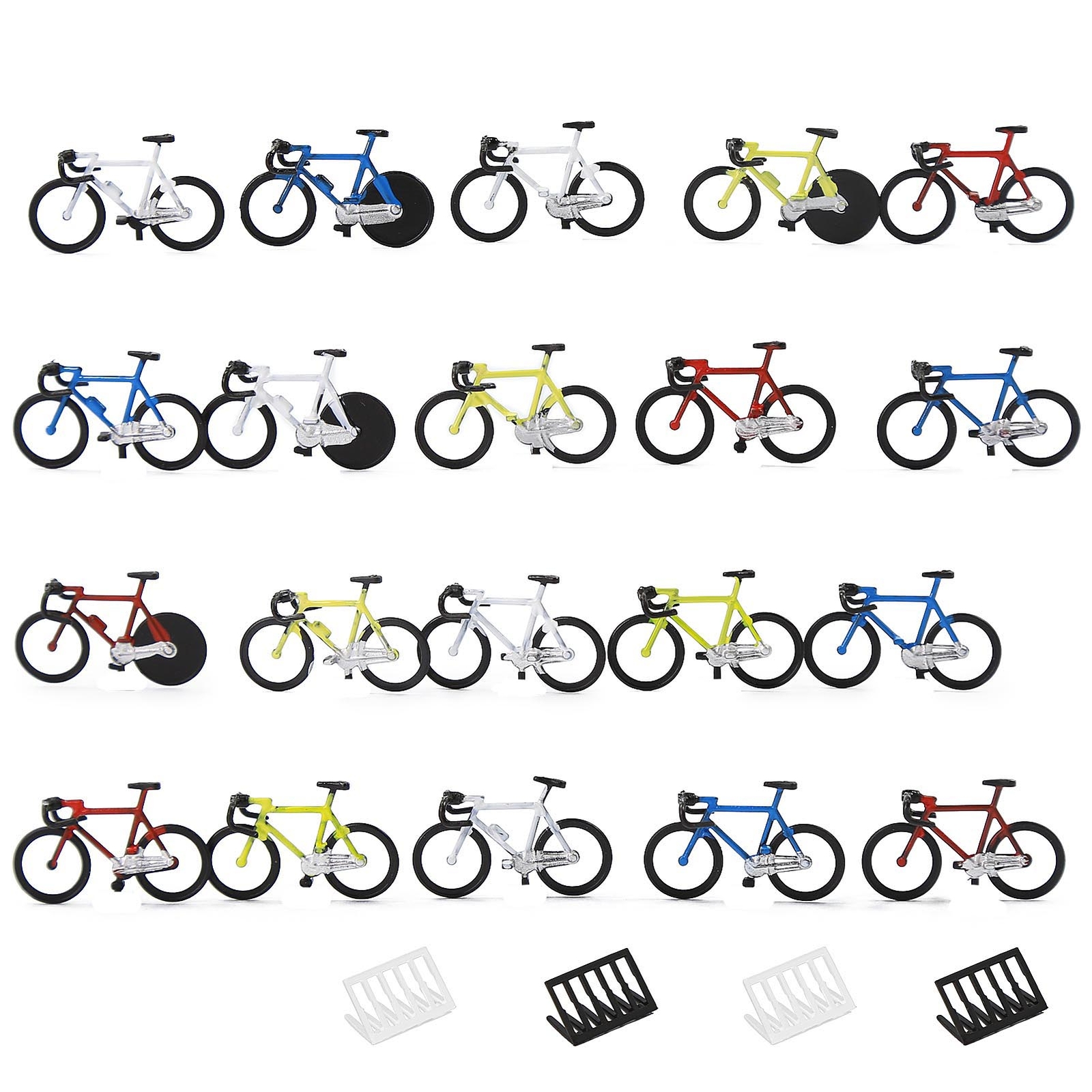 S 20pcs Bikes 4pcs Parking Racks Model Trains Layout