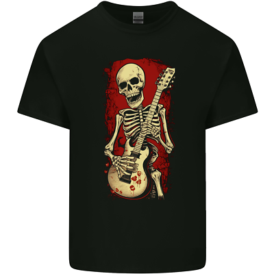 Musica Rock Simbologia Chitarra Teschio T-Shirt 100% Cotone - Foto 2