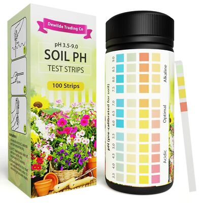 Soil Ph Paper Test Kit   100 Tester Strips 3.59 Range   Use For Testing Garden