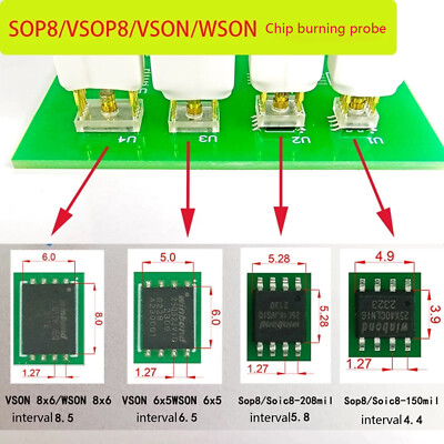 1pc Sop8/Soic8/Vsop8/Wson8 SPI Adapter Clip Pin Flash on Chip Read ＆ Write Pro24