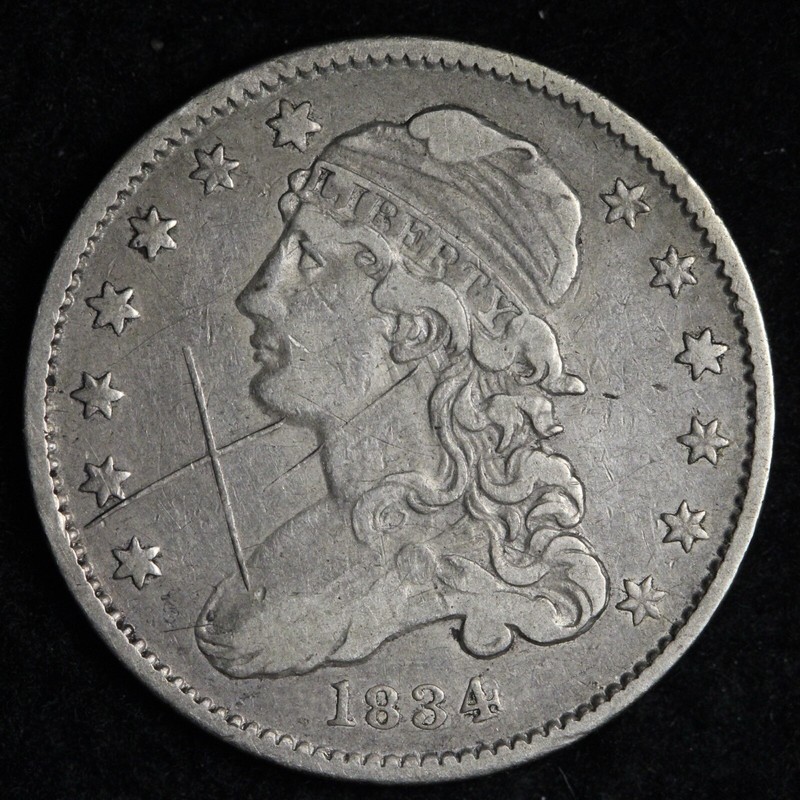 1834 Capped Bust Silver Quarter XF DETAILS E324 WUMS | eBay